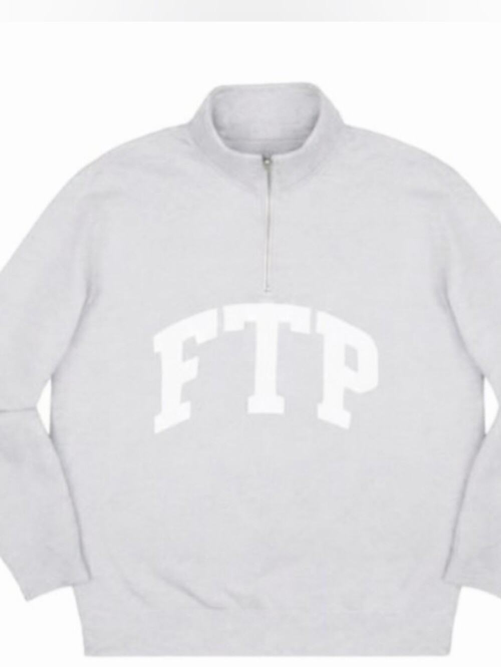 FTP (FuckThePopulation) 1/4 ZIP Jacket Embroidered (ASH HEATHER) Mens Large.